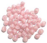 50 8mm Satin Pink Glass Rose Beads